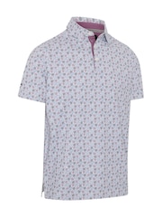 Callaway Apparel Making Flowers Print White Polo Shirt - Image 5 of 6