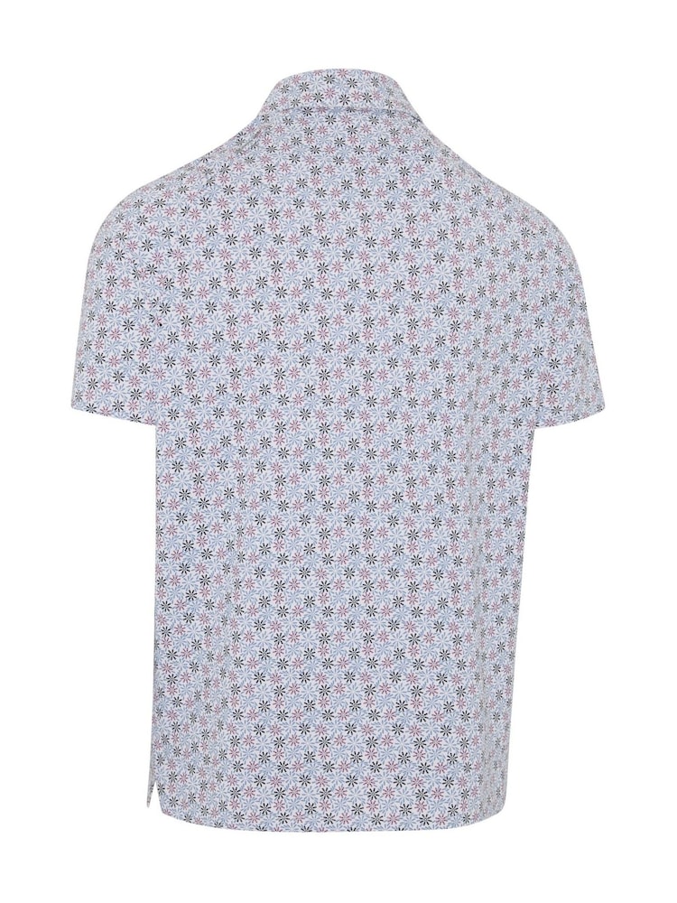 Callaway Apparel Making Flowers Print White Polo Shirt - Image 6 of 6 Callaway Apparel Making Flowers Print White Polo Shirt - Image 6 of 6