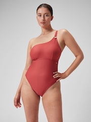 Speedo Red Womens Shaping Asymmetric 1 Piece Swimsuit - Image 1 of 7