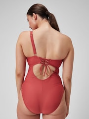Speedo Red Womens Shaping Asymmetric 1 Piece Swimsuit - Image 2 of 7