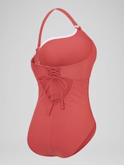 Speedo Red Womens Shaping Asymmetric 1 Piece Swimsuit - Image 6 of 7