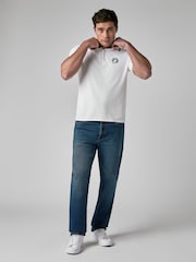 Callaway Apparel White Triple Track Blocked Polo Shirt - Imaginea 1 din 5