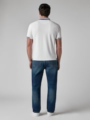 Callaway Apparel White Triple Track Blocked Polo Shirt - Imaginea 2 din 5