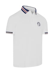 Callaway Apparel White Triple Track Blocked Polo Shirt - Imaginea 4 din 5
