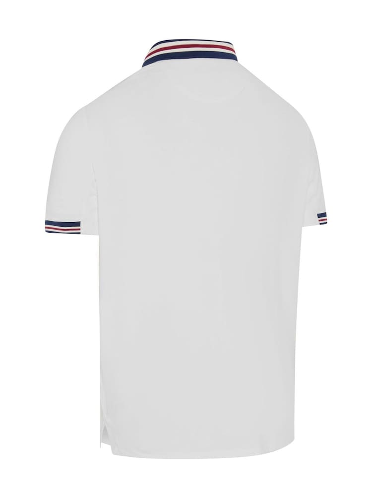 Callaway Apparel White Triple Track Blocked Polo Shirt - Imaginea 5 din 5