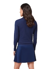 Callaway Apparel Blue 1/4 Zip Pullover Sweater With Ribbed Detailing - Slika 2 iz 6