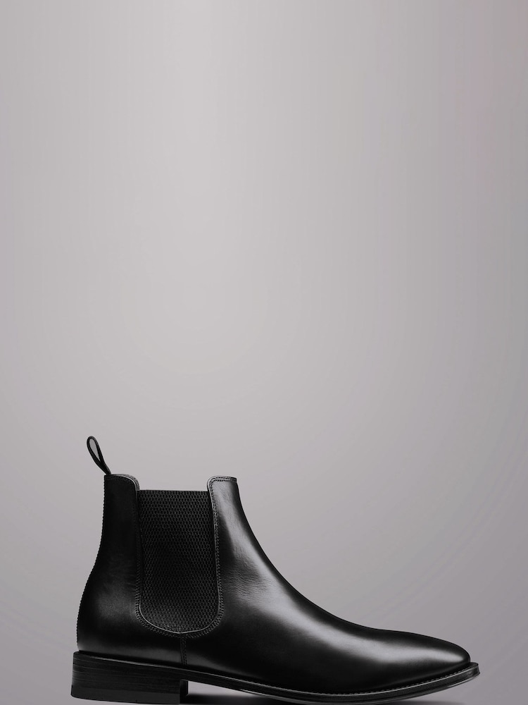 Charles Tyrwhitt Black Leather Chelsea Boots - Image 1 of 3