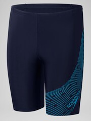 Speedo Boys Blue Medley Logo Jammer Swim Shorts - Image 1 of 4
