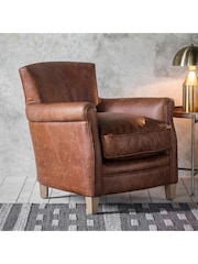 Gallery Home Vintage Brown Mr Paddington Leather Chair - Image 3 of 6