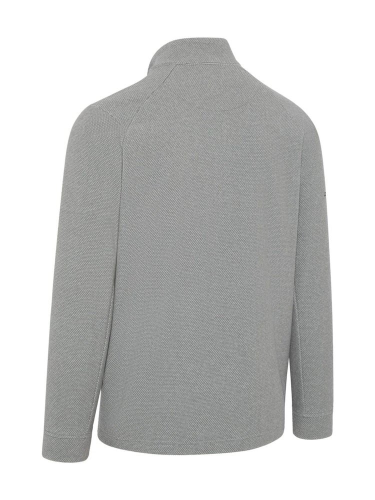 Callaway Apparel Grey Odyssey Birdseye Jacquard Pullover Jumper - Image 5 of 5 Callaway Apparel Grey Odyssey Birdseye Jacquard Pullover Jumper - Image 5 of 5
