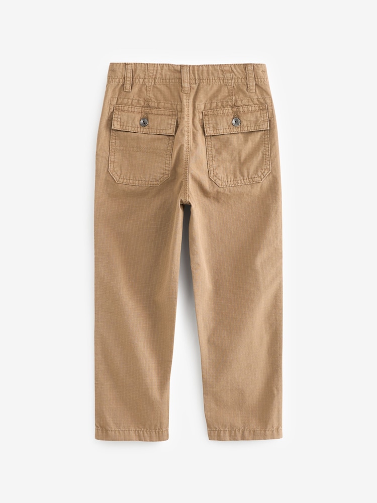 Tan Brown Ripstop Utility Trousers (3-16yrs) - Image 2 of 4 Tan Brown Ripstop Utility Trousers (3-16yrs) - Image 2 of 4