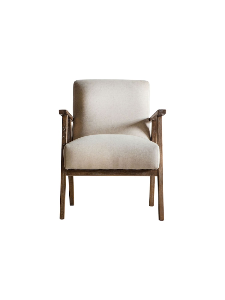 Gallery Home Natural Linen Cream Neyland Armchair - Image 1 of 2