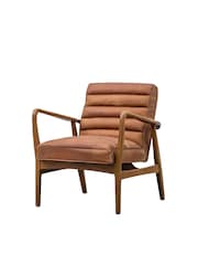 Gallery Home Vintage Brown Datsun Leather Armchair - Image 2 of 6