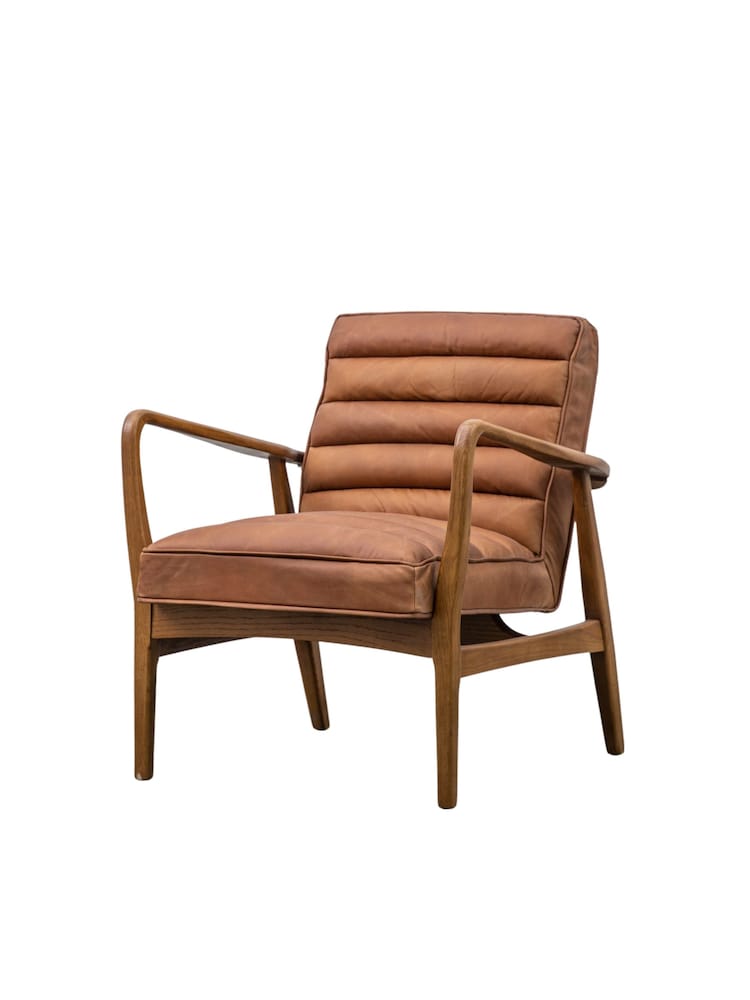 Gallery Home Vintage Brown Datsun Leather Armchair - Image 2 of 6