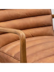 Gallery Home Vintage Brown Datsun Leather Armchair - Image 4 of 6