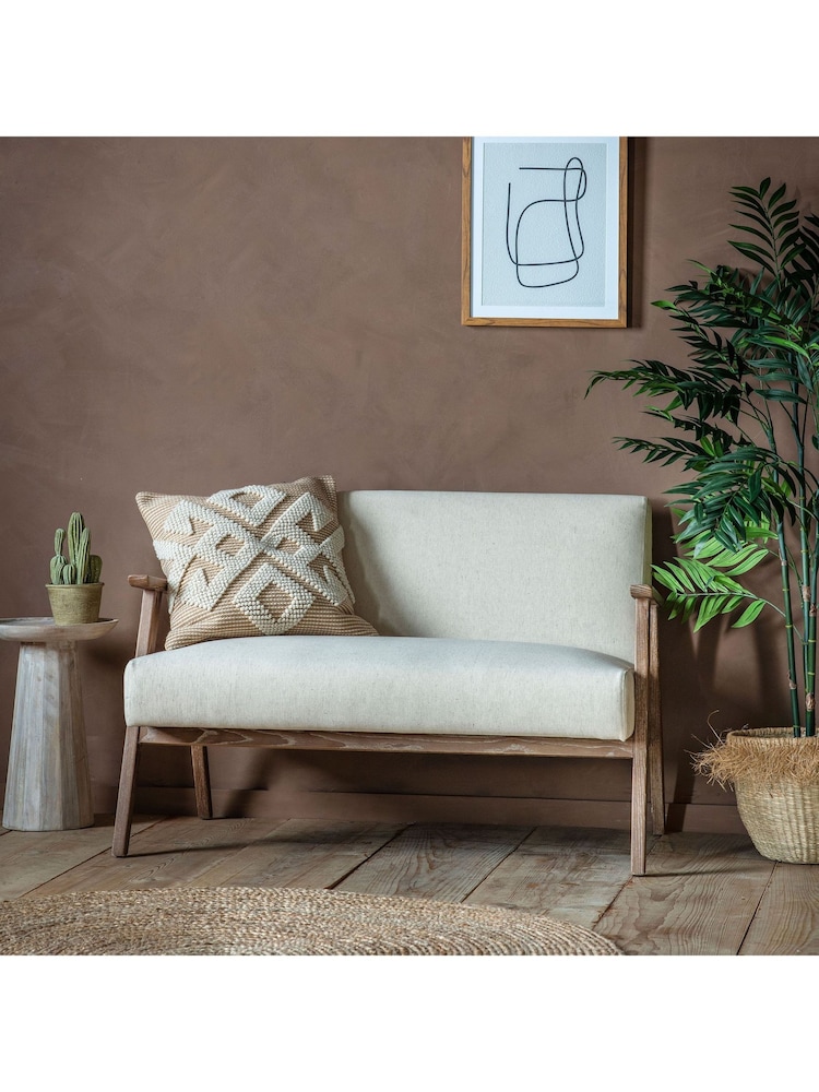 Gallery Home Natural Linen Cream Neyland 2 Seater Sofa - Image 1 of 3