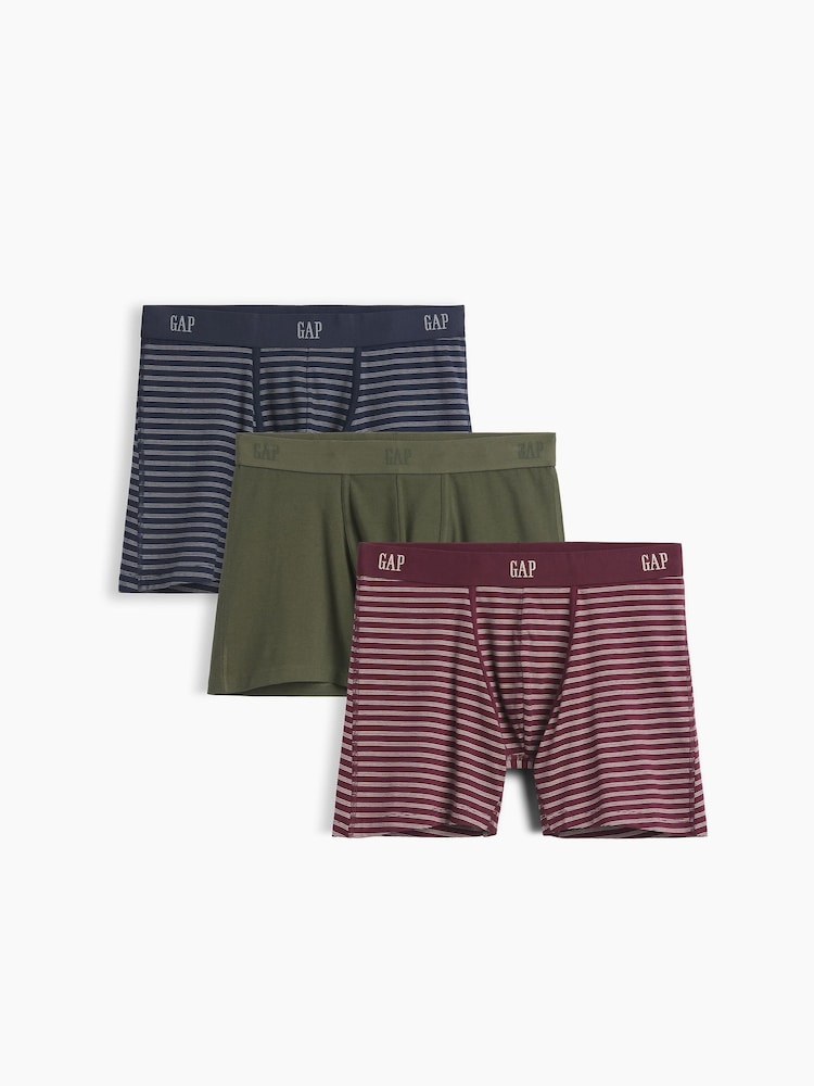 Gap Multi 5 inch Stretch Cotton Boxer Briefs 3-Pack - Image 1 of 2 Gap Multi 5 inch Stretch Cotton Boxer Briefs 3-Pack - Image 1 of 2