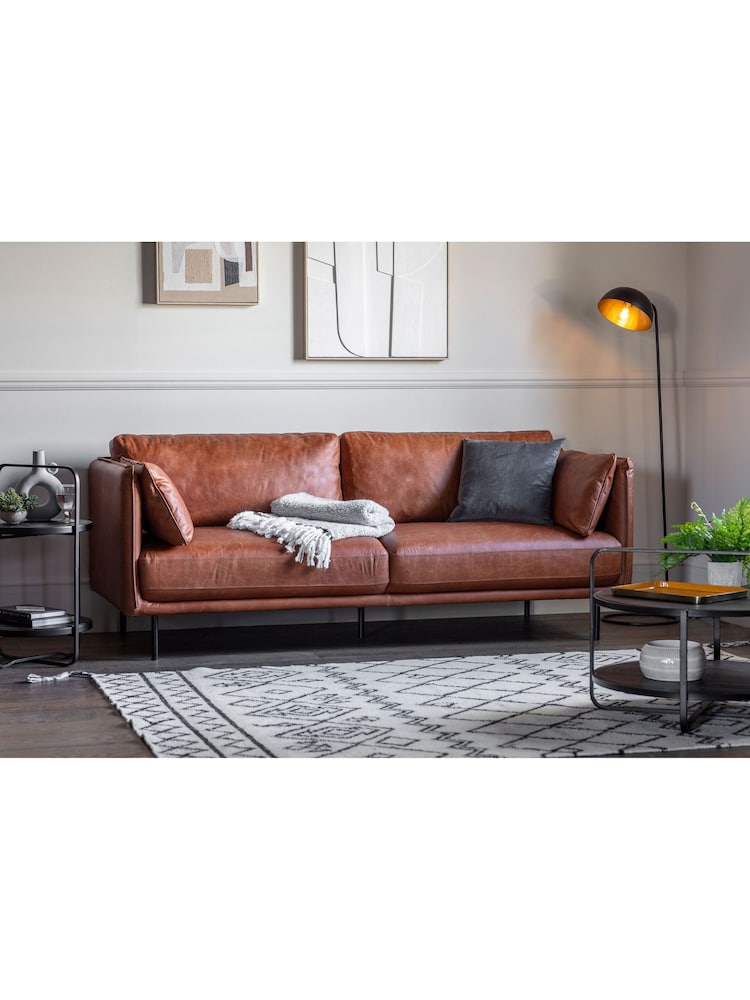 Gallery Home Brown Wigmore Leather Sofa - Image 1 of 3