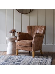 Gallery Home Brown Hickman Leather Armchair - Image 1 of 6