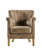 Gallery Home Brown Hickman Leather Armchair - Image 3 of 6