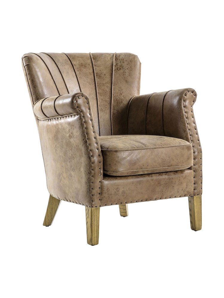 Gallery Home Brown Hickman Leather Armchair - Image 6 of 6
