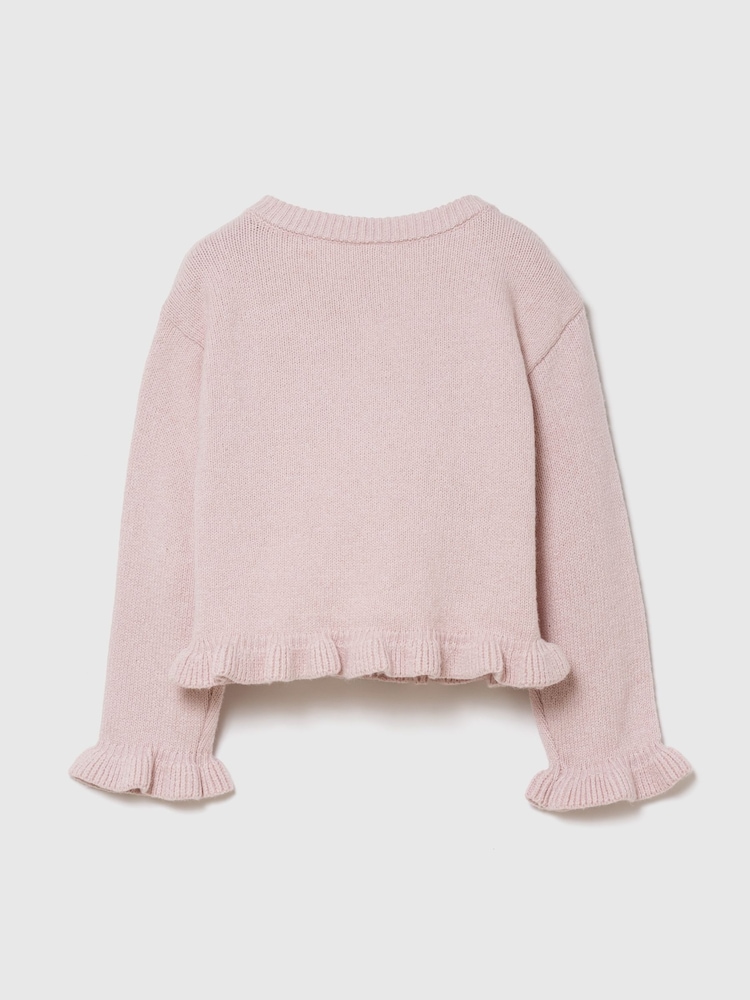 Gap Light Pink CashSoft Ruffle Cardigan (6mths-5yrs) - Image 2 of 2 Gap Light Pink CashSoft Ruffle Cardigan (6mths-5yrs) - Image 2 of 2