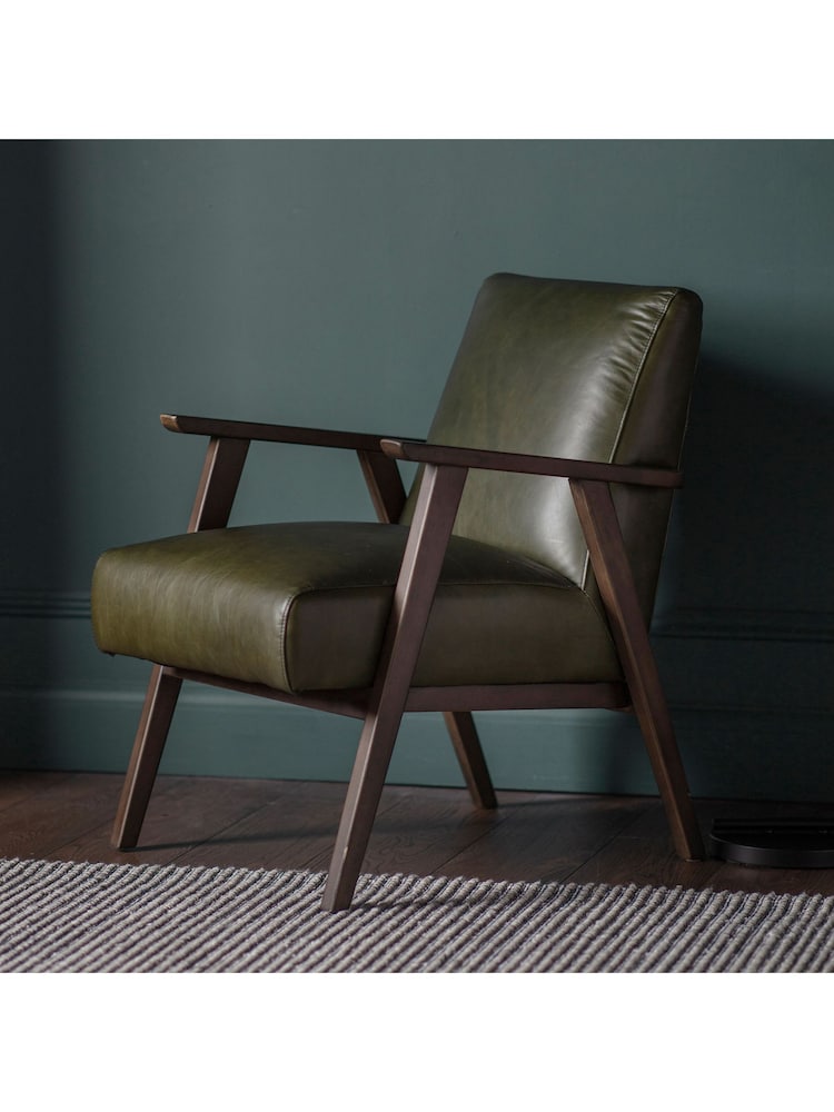 Gallery Home Heritage Green Neyland Leather Armchair - Image 1 of 3