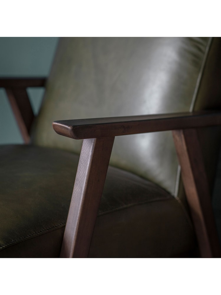 Gallery Home Heritage Green Neyland Leather Armchair - Image 2 of 3