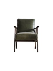 Gallery Home Heritage Green Neyland Leather Armchair - Image 3 of 3