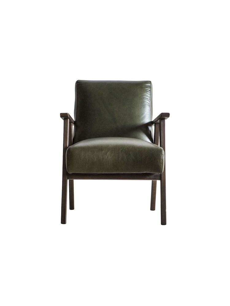 Gallery Home Heritage Green Neyland Leather Armchair - Image 3 of 3