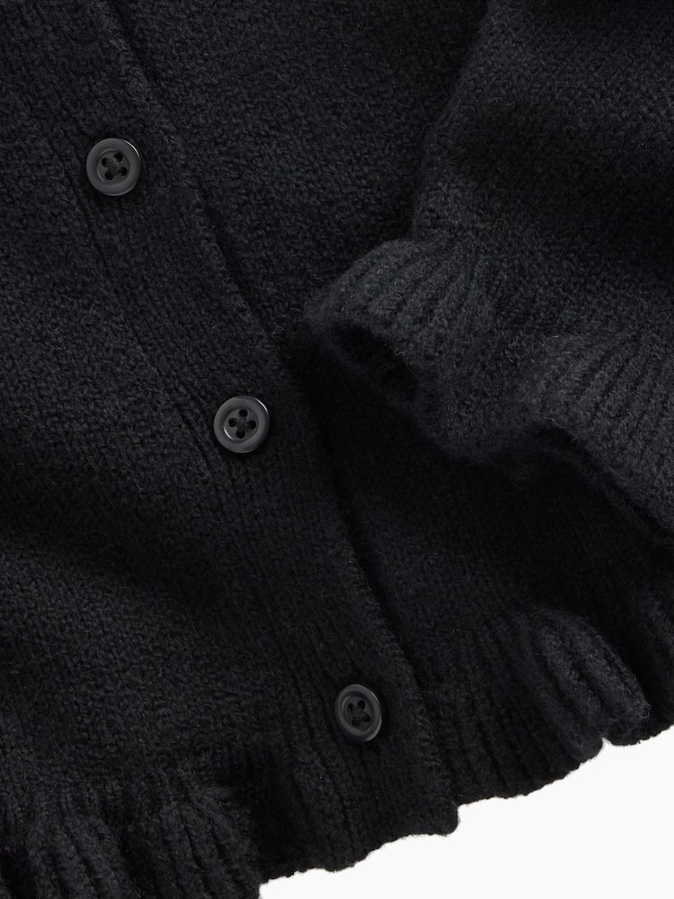 Gap Black CashSoft Ruffle Cardigan (6mths-5yrs) - Image 3 of 3 Gap Black CashSoft Ruffle Cardigan (6mths-5yrs) - Image 3 of 3