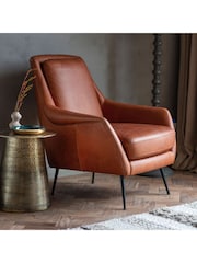 Gallery Home Brown Brompton Leather Armchair - Image 1 of 3