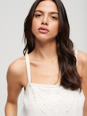 Superdry White Embroidered Cami Top - Image 4 of 5