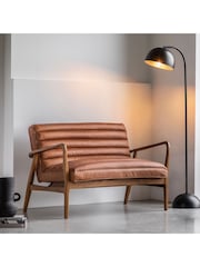 Gallery Home Vintage Brown Datsun Leather 2 Seater Sofa - Image 1 of 3