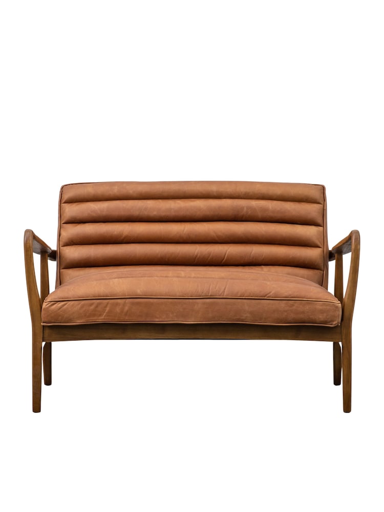 Gallery Home Vintage Brown Datsun Leather 2 Seater Sofa - Image 3 of 3