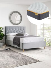 Birlea Grey Loxley Bed with Comfort Mattress - Image 1 of 6