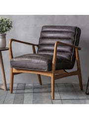 Gallery Home Antique Ebony Grey Datsun Armchair - Image 1 of 8