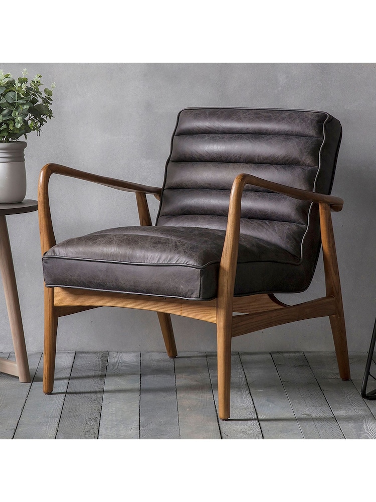 Gallery Home Antique Ebony Grey Datsun Armchair - Image 1 of 8