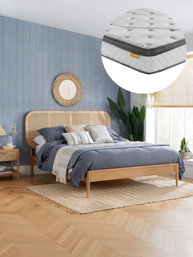Birlea Oak Elina Bed with Heaven 1000 Mattress - Image 1 of 5 Birlea Oak Elina Bed with Heaven 1000 Mattress - Image 1 of 5