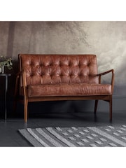 Gallery Home Vintage Brown Humber Leather 2 Seater Sofa - Image 1 of 3