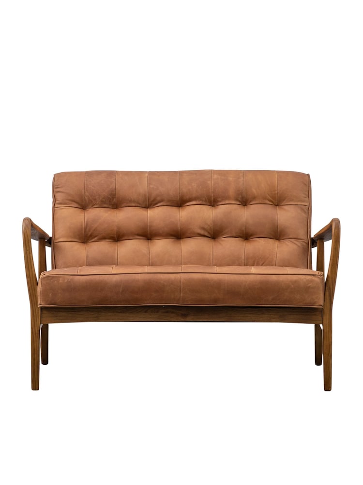 Gallery Home Vintage Brown Humber Leather 2 Seater Sofa - Image 4 of 4