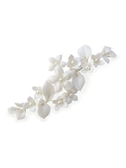 Ivory & Co Silver Snowdrop Pretty Ceramic Floral Clip - Image 1 of 5