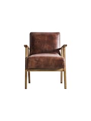 Gallery Home Vintage Brown Neyland Leather Armchair - Image 2 of 2