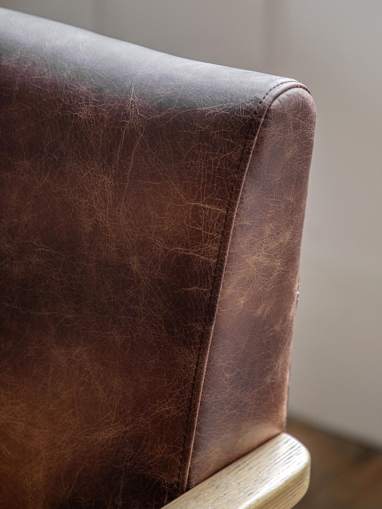Gallery Home Vintage Brown Neyland Leather Armchair - Image 3 of 3