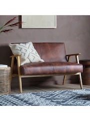 Gallery Home Vintage Brown Neyland Leather 2 Seater Sofa - Image 1 of 3