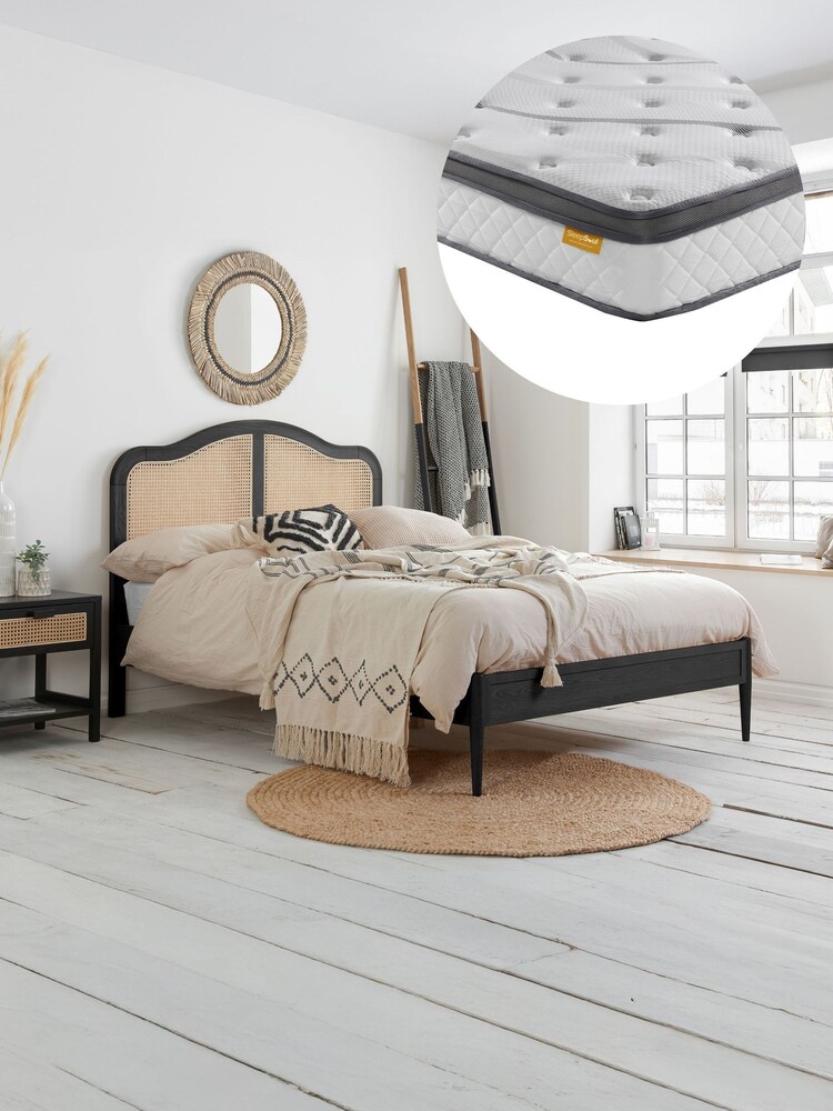 Birlea Black Leonie Bed with Heaven 1000 Mattress - Image 1 of 6 Birlea Black Leonie Bed with Heaven 1000 Mattress - Image 1 of 6