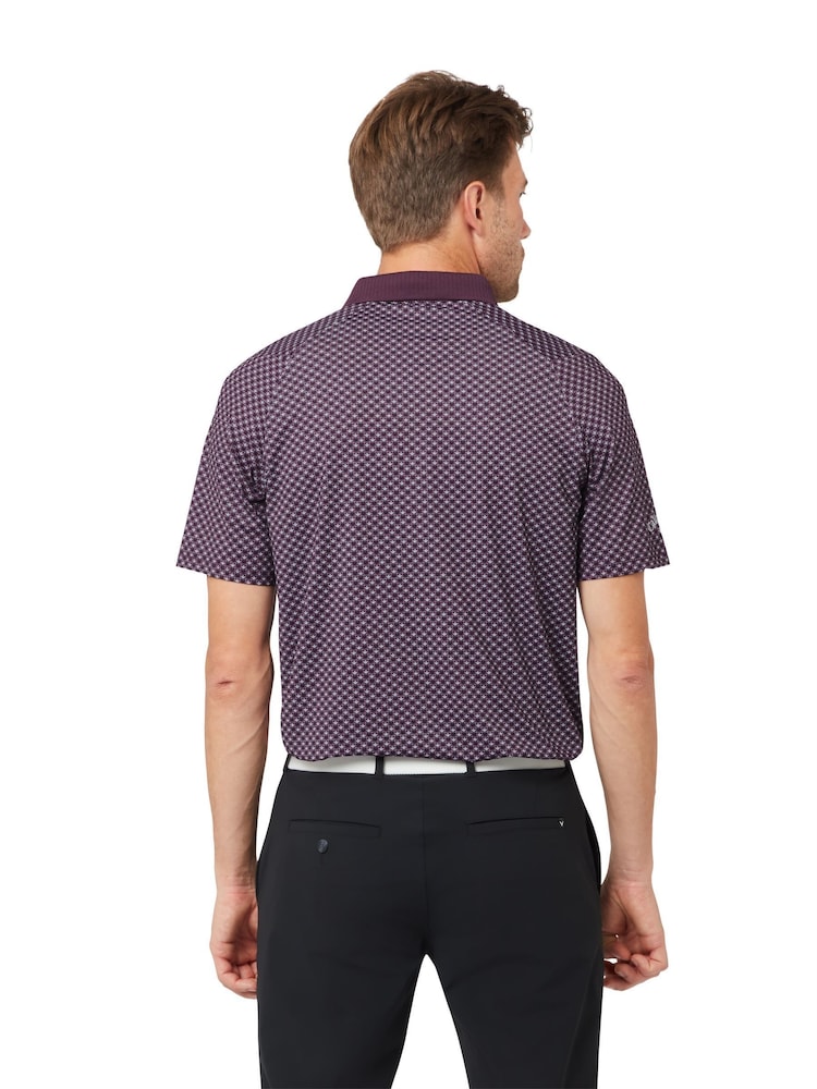 Callaway Apparel Purple Fly Birdie Check Print Polo Shirt - Image 2 of 6 Callaway Apparel Purple Fly Birdie Check Print Polo Shirt - Image 2 of 6