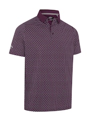 Callaway Apparel Purple Fly Birdie Check Print Polo Shirt - Image 4 of 6