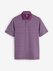 Callaway Apparel Purple Fly Birdie Check Print Polo Shirt - Image 6 of 6