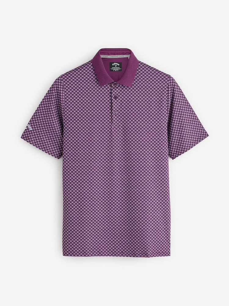 Callaway Apparel Purple Fly Birdie Check Print Polo Shirt - Image 6 of 6 Callaway Apparel Purple Fly Birdie Check Print Polo Shirt - Image 6 of 6